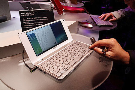 Sony P Series Lifestyle PC during a media preview at the 2009 International Consumer Electronics Show (CES) 